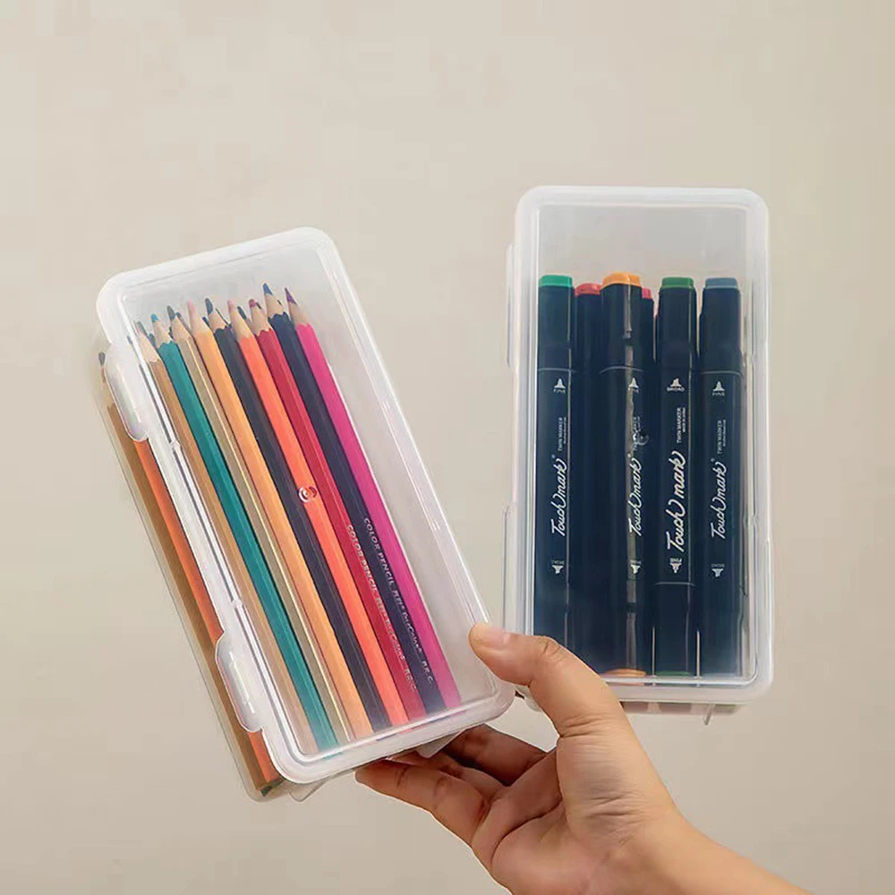 1pc Translucent PencCase Large Capacity Lightweight Convenient for School Supplies Storage Pen Box Organizer Box 1pc Translucent PencCase Large Capacity Lightweight Convenient for School Supplies Storage Pen Box Organizer Box