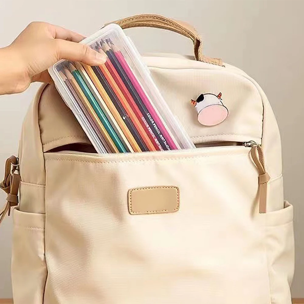 1pc Translucent PencCase Large Capacity Lightweight Convenient for School Supplies Storage Pen Box Organizer Box 1pc Translucent PencCase Large Capacity Lightweight Convenient for School Supplies Storage Pen Box Organizer Box