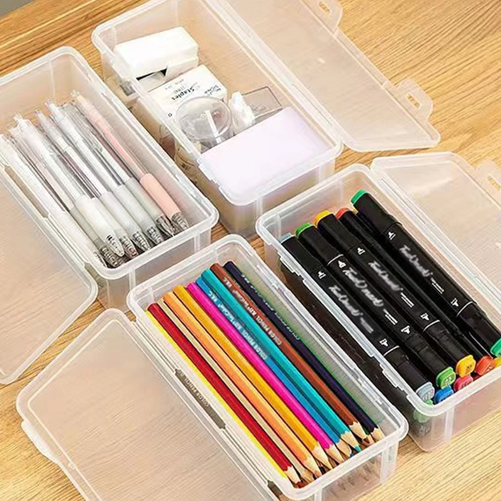 1pc Translucent PencCase Large Capacity Lightweight Convenient for School Supplies Storage Pen Box Organizer Box 1pc Translucent PencCase Large Capacity Lightweight Convenient for School Supplies Storage Pen Box Organizer Box