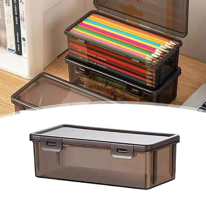 1pc Translucent PencCase Large Capacity Lightweight Convenient for School Supplies Storage Pen Box Organizer Box 1pc Translucent PencCase Large Capacity Lightweight Convenient for School Supplies Storage Pen Box Organizer Box