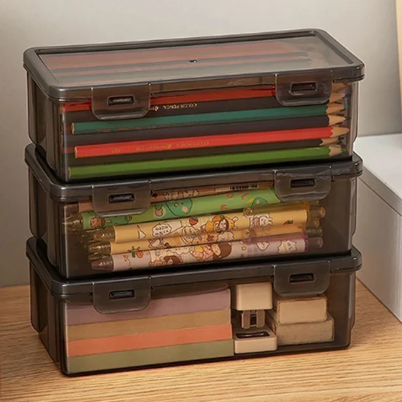 1pc Translucent PencCase Large Capacity Lightweight Convenient for School Supplies Storage Pen Box Organizer Box 1pc Translucent PencCase Large Capacity Lightweight Convenient for School Supplies Storage Pen Box Organizer Box