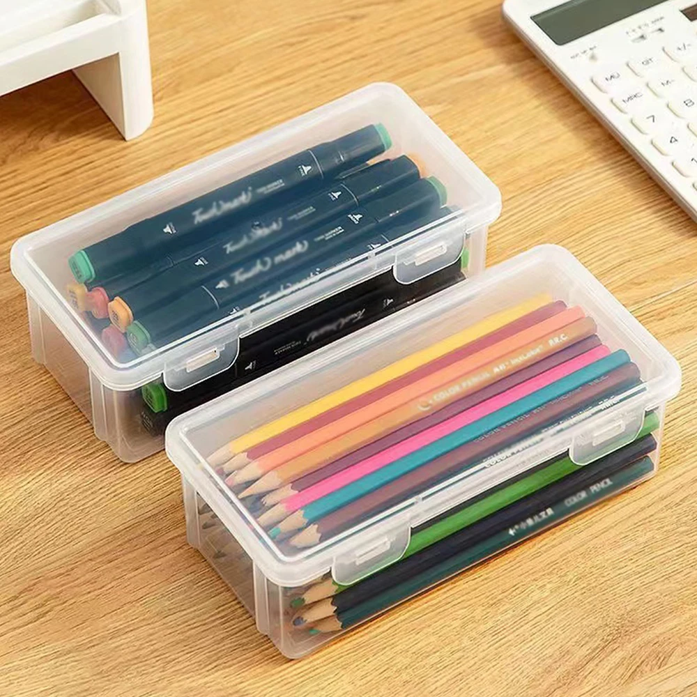 1pc Translucent PencCase Large Capacity Lightweight Convenient for School Supplies Storage Pen Box Organizer Box 1pc Translucent PencCase Large Capacity Lightweight Convenient for School Supplies Storage Pen Box Organizer Box