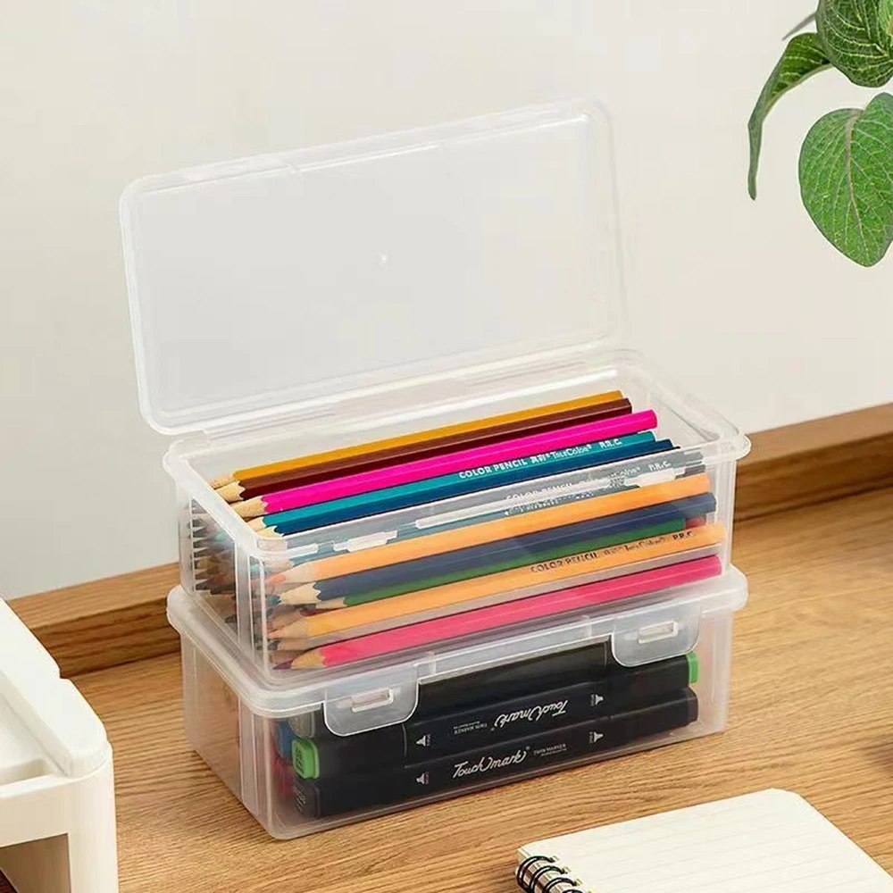 1pc Translucent PencCase Large Capacity Lightweight Convenient for School Supplies Storage Pen Box Organizer Box 1pc Translucent PencCase Large Capacity Lightweight Convenient for School Supplies Storage Pen Box Organizer Box