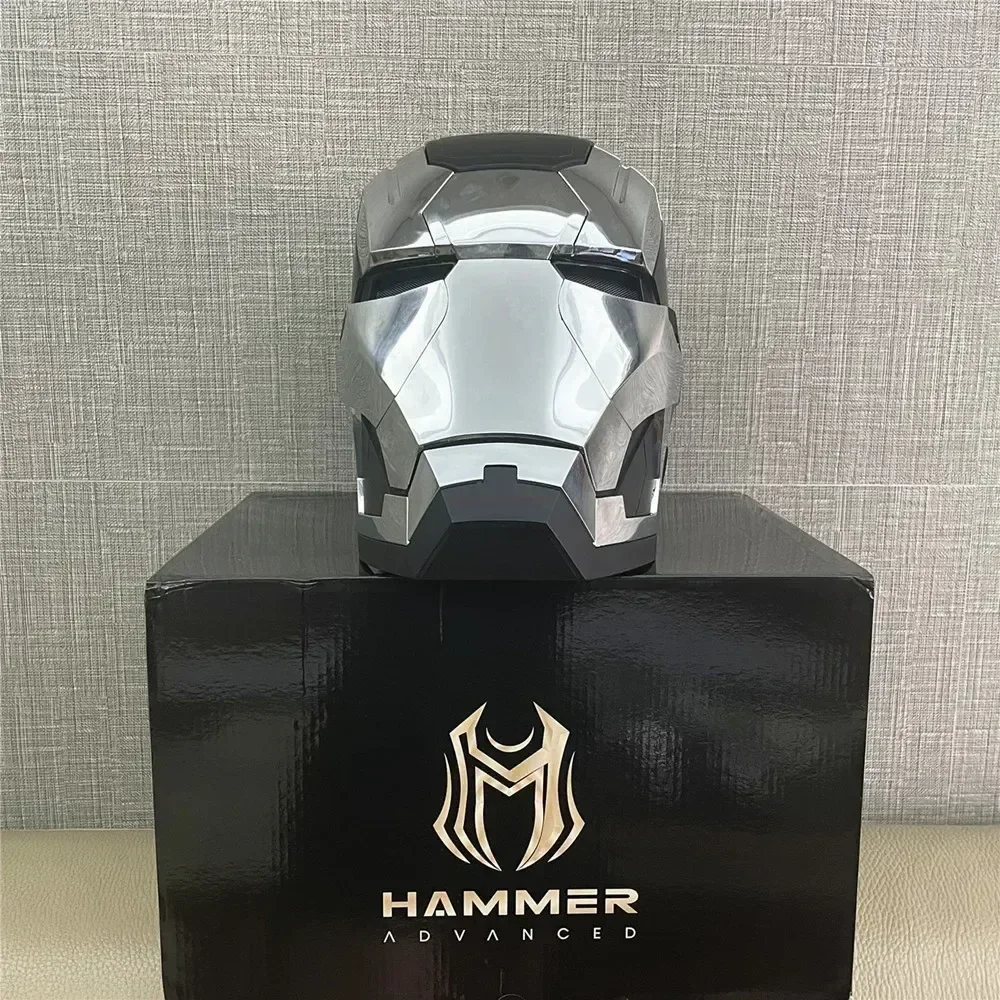 Iron Man Mask Mk5 Electric Voice Control Helmet 1/1 Cosplay 1:1 Mask Led Eyes Metal Mask Iron Man Helmet Adult Christmas Gift