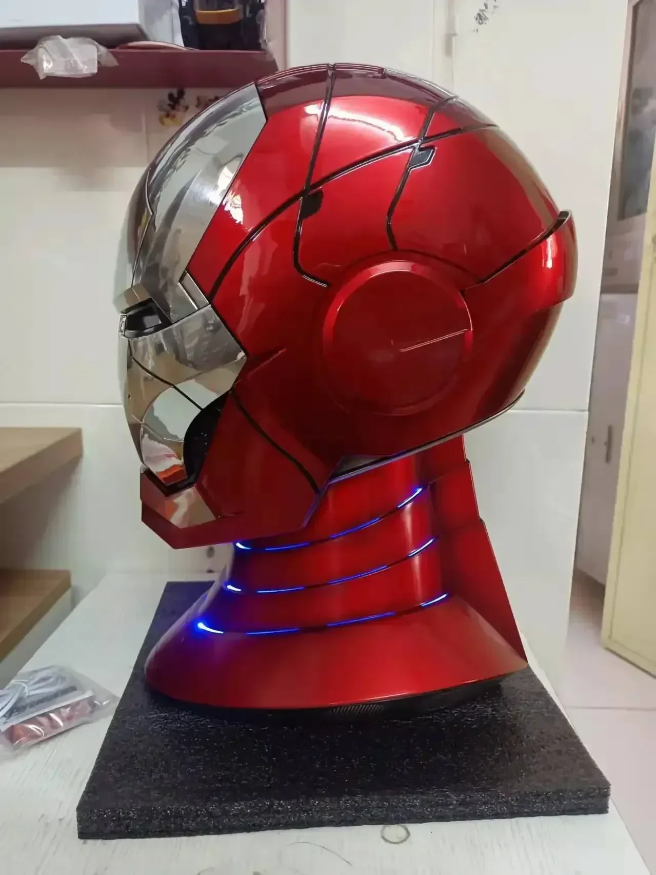 Iron Man Mask Mk5 Electric Voice Control Helmet 1/1 Cosplay 1:1 Mask Led Eyes Metal Mask Iron Man Helmet Adult Christmas Gift