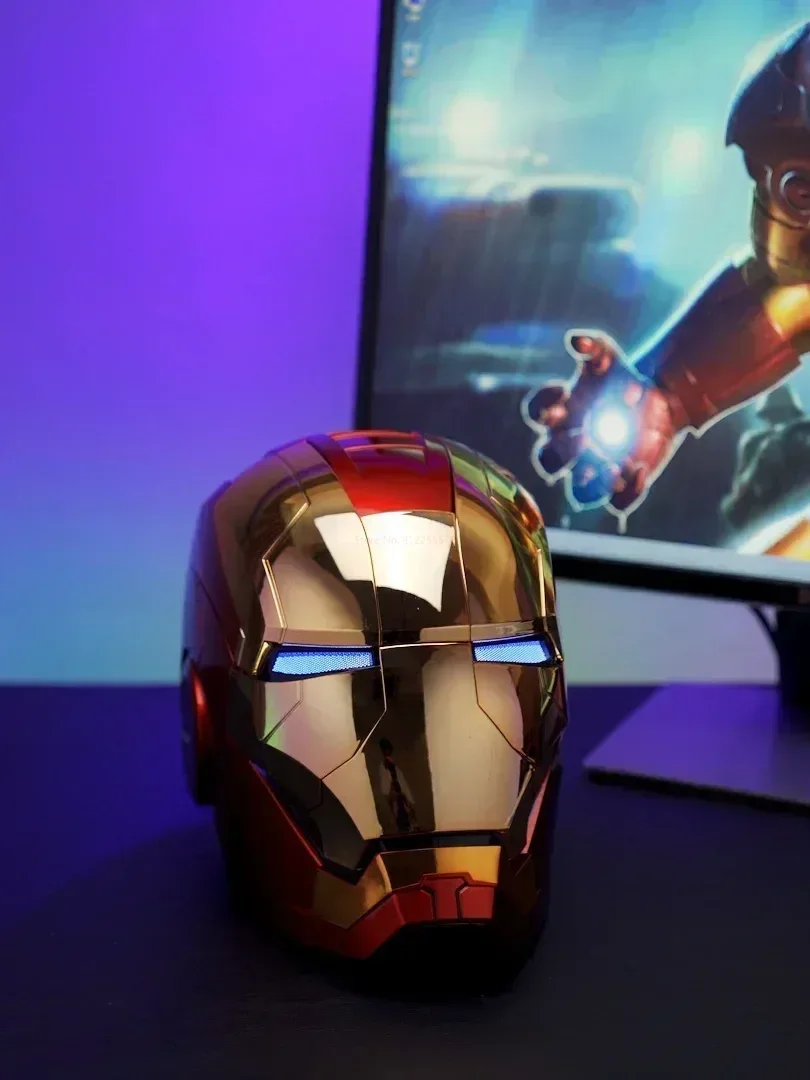 Iron Man Mask Mk5 Electric Voice Control Helmet 1/1 Cosplay 1:1 Mask Led Eyes Metal Mask Iron Man Helmet Adult Christmas Gift