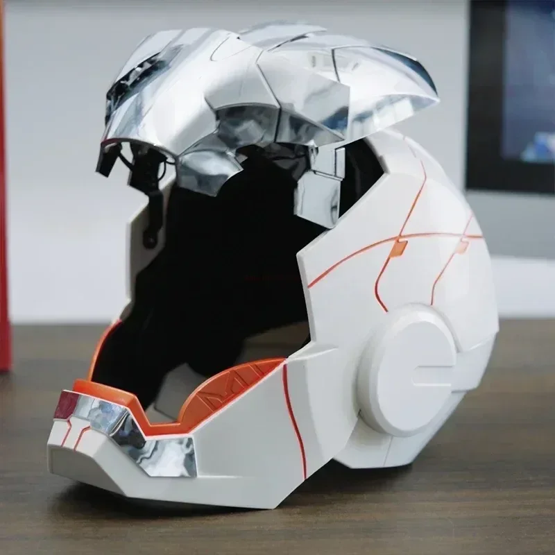 Iron Man Mask Mk5 Electric Voice Control Helmet 1/1 Cosplay 1:1 Mask Led Eyes Metal Mask Iron Man Helmet Adult Christmas Gift