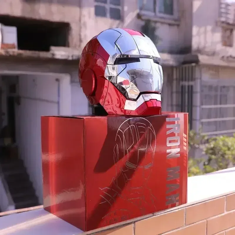 Iron Man Mask Mk5 Electric Voice Control Helmet 1/1 Cosplay 1:1 Mask Led Eyes Metal Mask Iron Man Helmet Adult Christmas Gift
