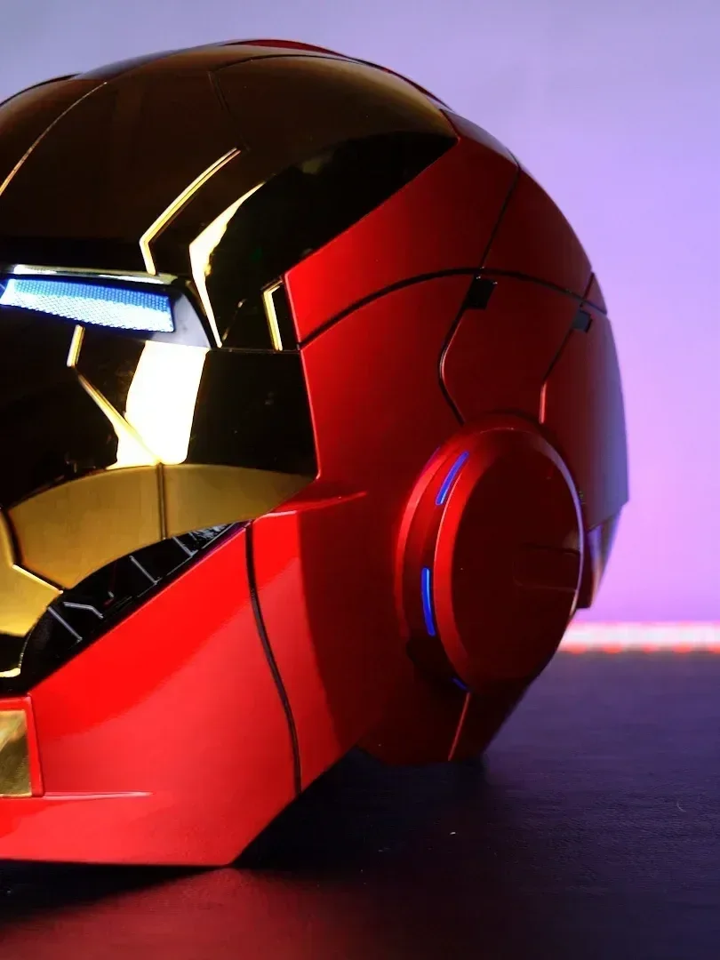 Iron Man Mask Mk5 Electric Voice Control Helmet 1/1 Cosplay 1:1 Mask Led Eyes Metal Mask Iron Man Helmet Adult Christmas Gift