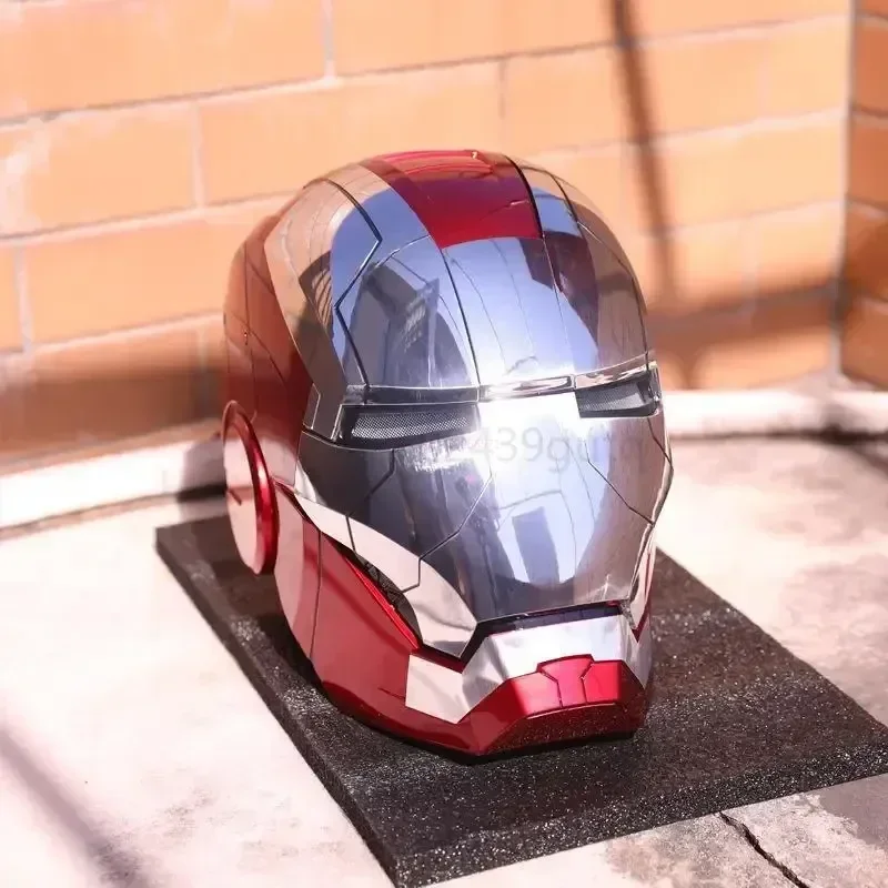 Iron Man Mask Mk5 Electric Voice Control Helmet 1/1 Cosplay 1:1 Mask Led Eyes Metal Mask Iron Man Helmet Adult Christmas Gift