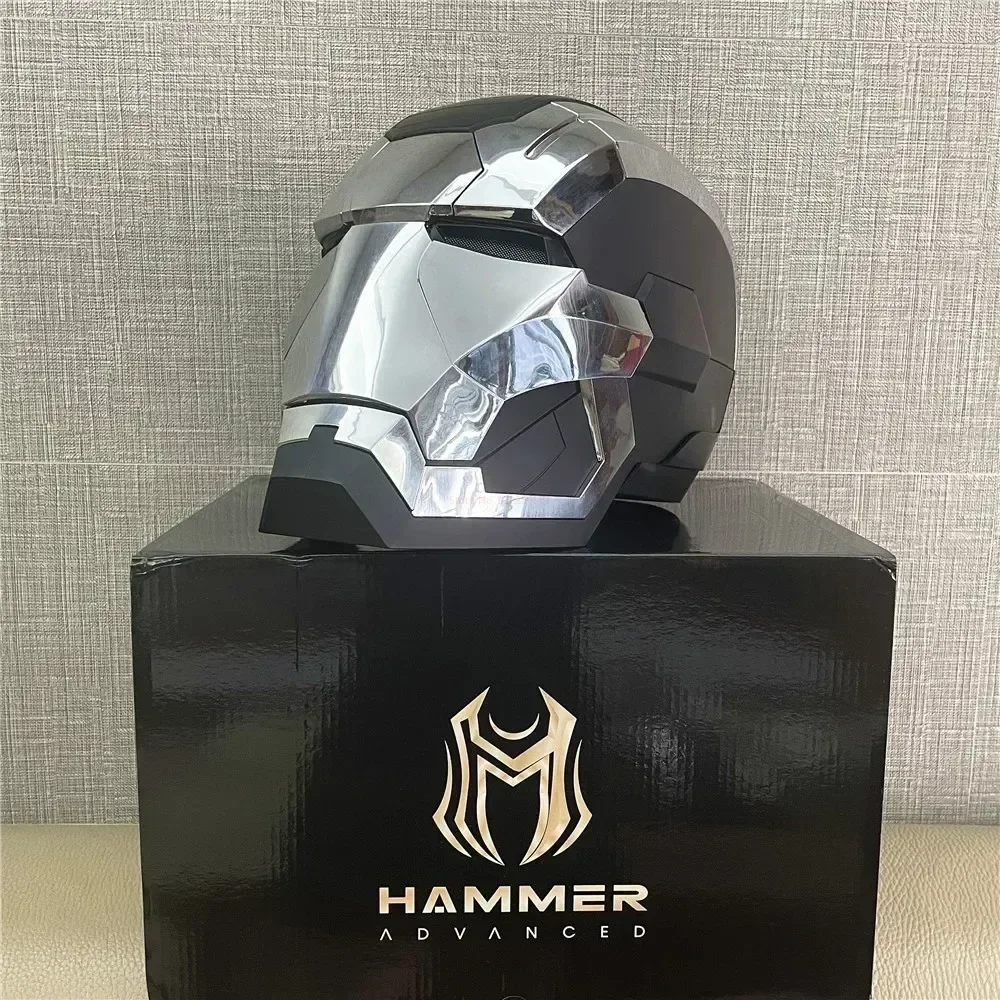 Iron Man Mask Mk5 Electric Voice Control Helmet 1/1 Cosplay 1:1 Mask Led Eyes Metal Mask Iron Man Helmet Adult Christmas Gift