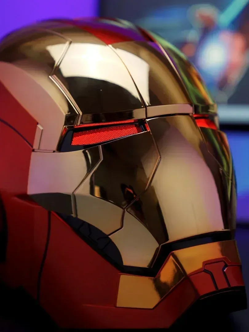 Iron Man Mask Mk5 Electric Voice Control Helmet 1/1 Cosplay 1:1 Mask Led Eyes Metal Mask Iron Man Helmet Adult Christmas Gift