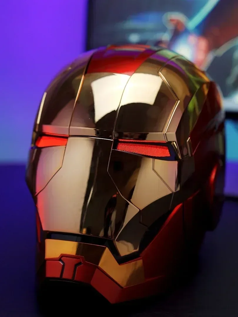 Iron Man Mask Mk5 Electric Voice Control Helmet 1/1 Cosplay 1:1 Mask Led Eyes Metal Mask Iron Man Helmet Adult Christmas Gift