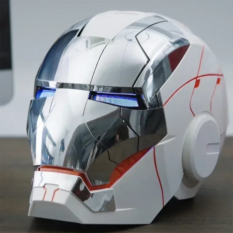 Iron Man Mask Mk5 Electric Voice Control Helmet 1/1 Cosplay 1:1 Mask Led Eyes Metal Mask Iron Man Helmet Adult Christmas Gift