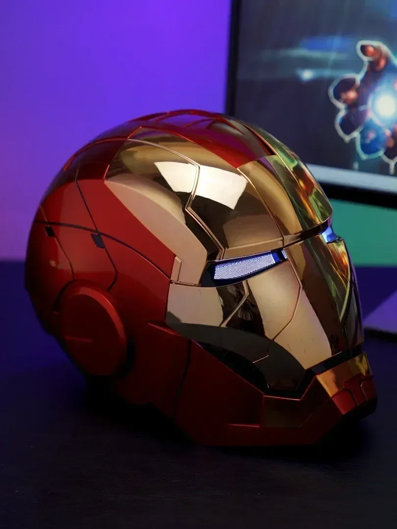 Iron Man Mask Mk5 Electric Voice Control Helmet 1/1 Cosplay 1:1 Mask Led Eyes Metal Mask Iron Man Helmet Adult Christmas Gift