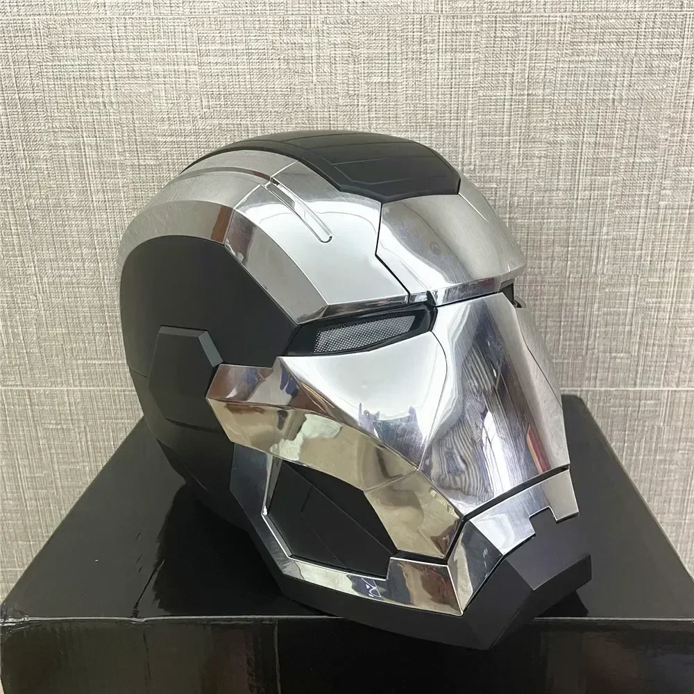 Iron Man Mask Mk5 Electric Voice Control Helmet 1/1 Cosplay 1:1 Mask Led Eyes Metal Mask Iron Man Helmet Adult Christmas Gift