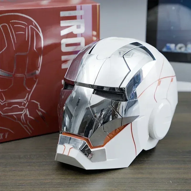 Iron Man Mask Mk5 Electric Voice Control Helmet 1/1 Cosplay 1:1 Mask Led Eyes Metal Mask Iron Man Helmet Adult Christmas Gift