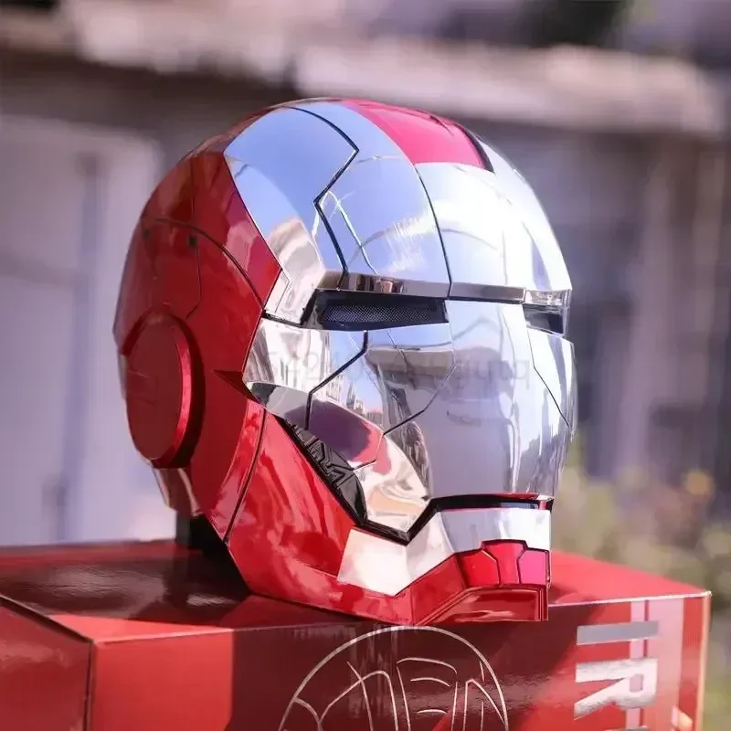 Iron Man Mask Mk5 Electric Voice Control Helmet 1/1 Cosplay 1:1 Mask Led Eyes Metal Mask Iron Man Helmet Adult Christmas Gift